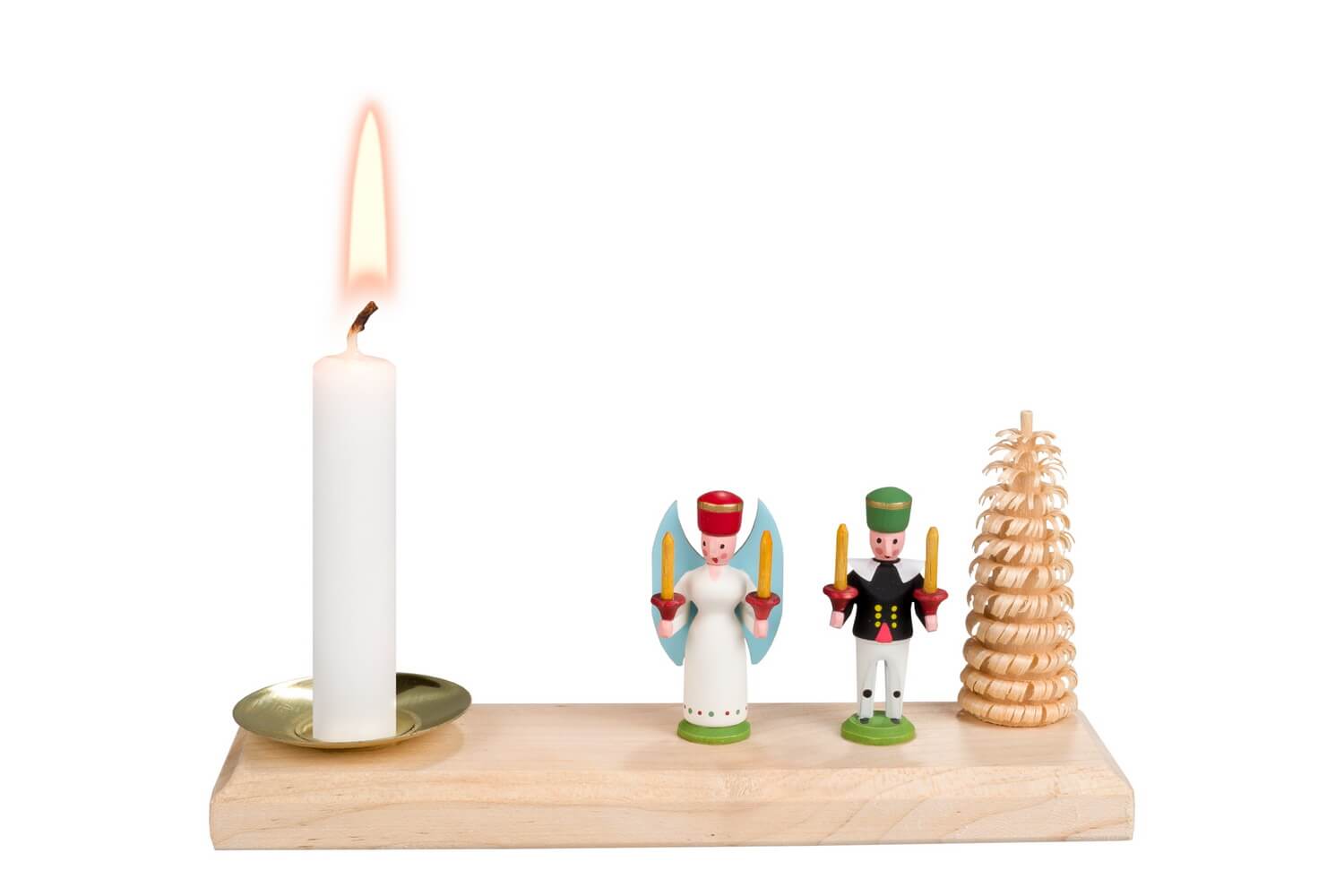 Candle holder angel and miner, 15 cm by SEIFFEN.COM