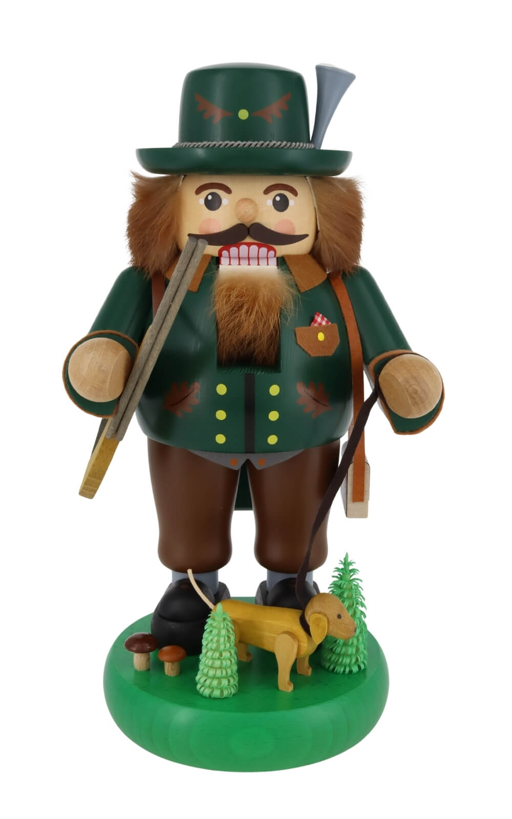 Nutcracker forester with dachshund, 33 cm / 13 inch, colored by Richard Glässer_2