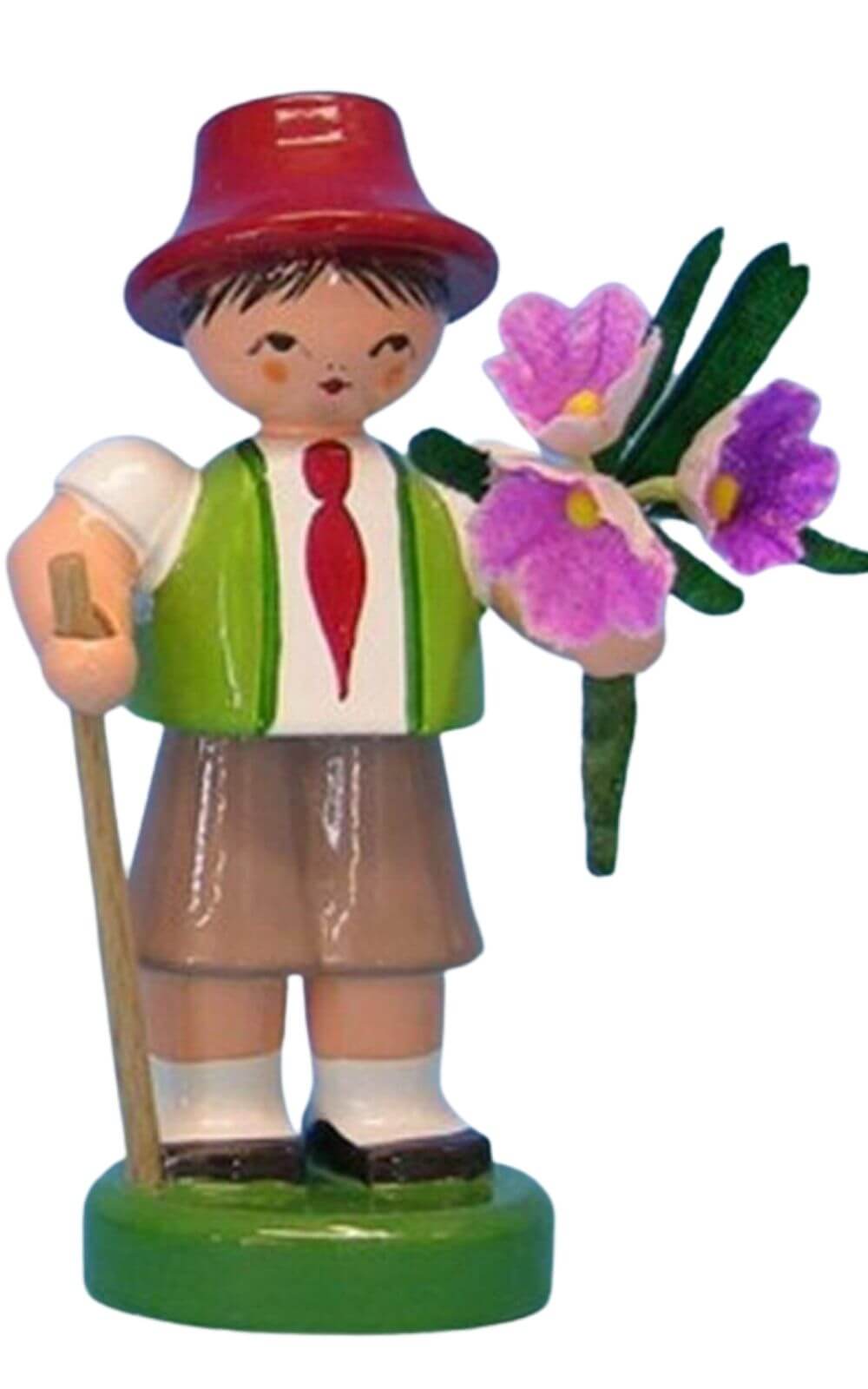 Miniatur Blumenkind - Junge, grün/rot von Figurenland Uhlig GmbH