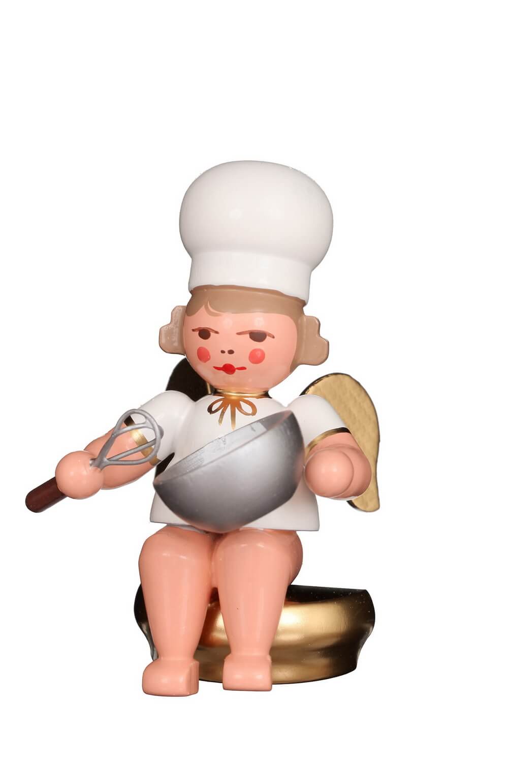 Christmas angel - baker's angel with whisk, 7 cm, colored by Christian Ulbricht