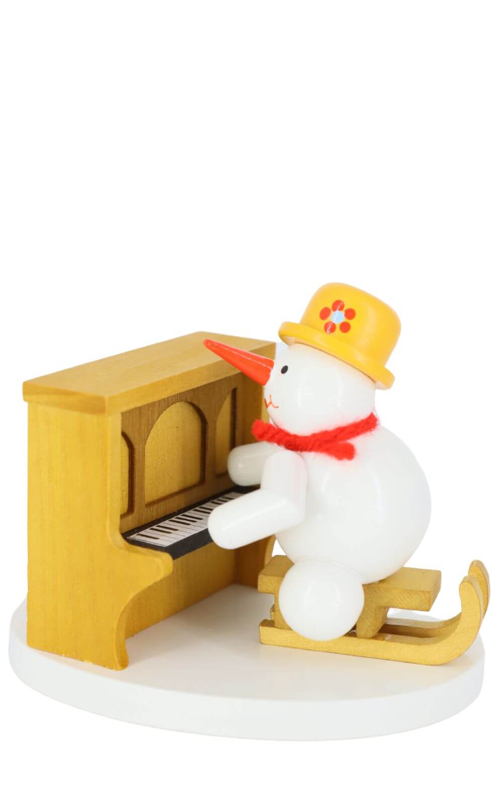Miniature - Snowman piano player, colored, 8 cm by Ralf Zenker_1