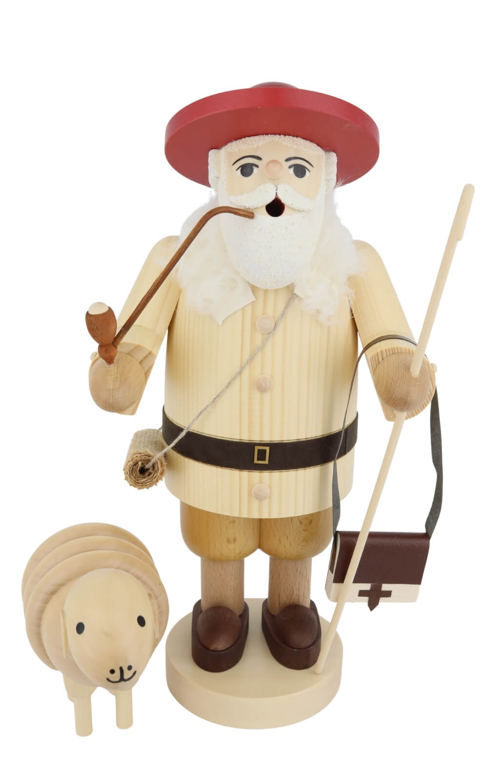 Smoking man shepherd with sheep, 34 cm / 13,4 inch by Richard Glässer_1