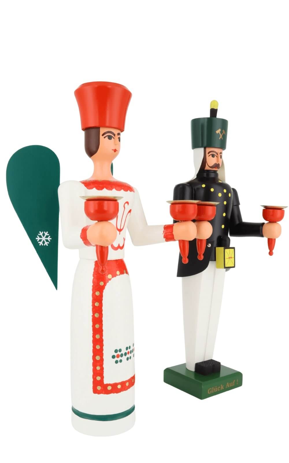 Engel und Bergmann, 38 cm, farbig für Wachskerzen von SEIFFEN.COM_3