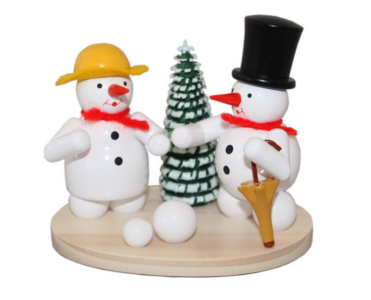 Miniature snowman couple, 8 cm, colored by Ralf Zenker