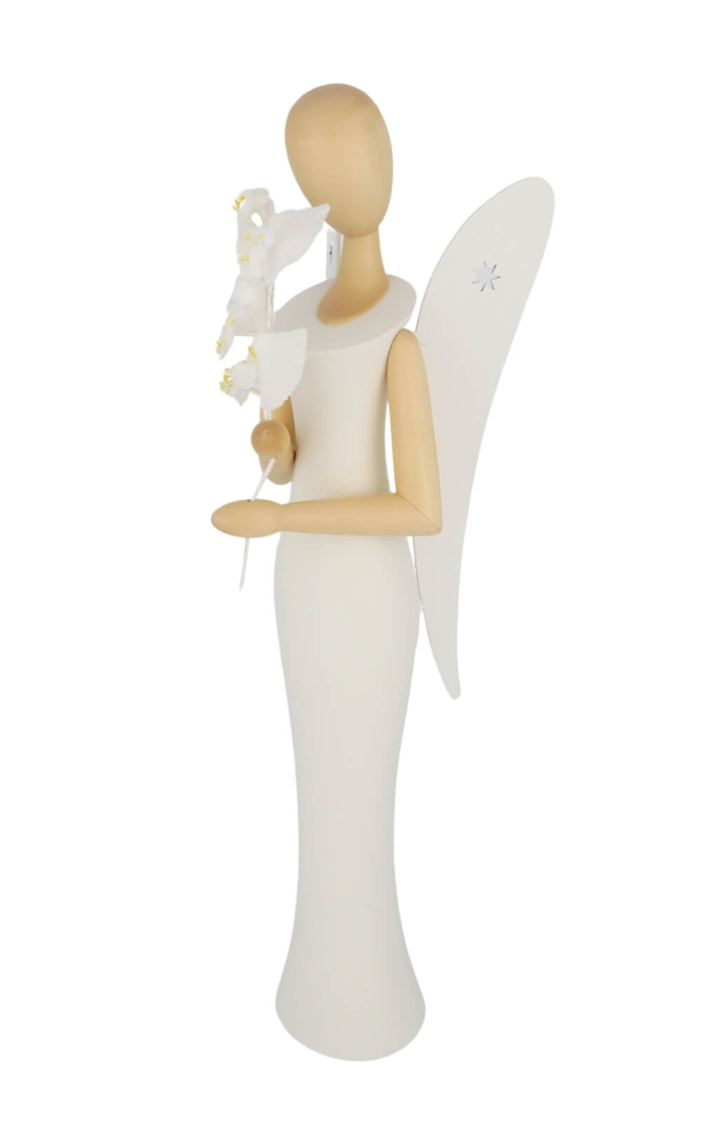 Engel - Sternkopf mit Kirschblüte, stehend, 50 cm von Holzkunst Gahlenz