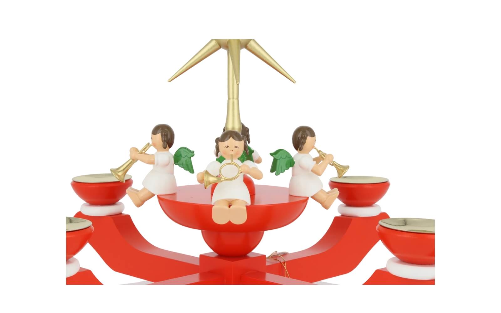 Advent candle holder with Christmas angel, red by Richard Glässer_3