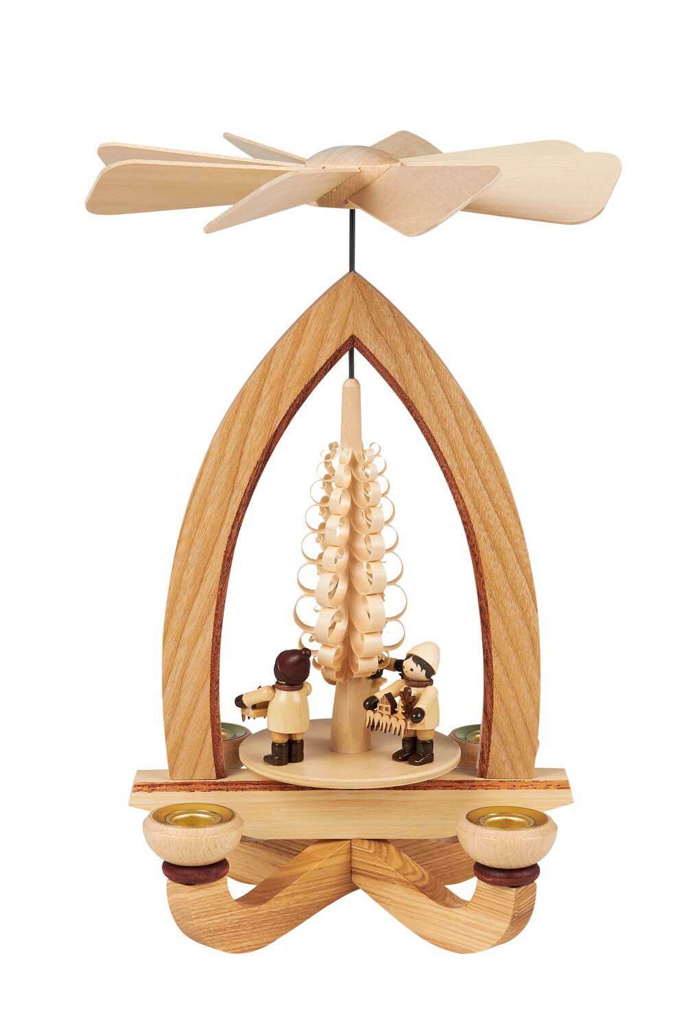 Weihnachtspyramide mit Striezelkinder, natur, 28 cm, Heinz Lorenz Olbernhau/ Erzgebirge_Bild1