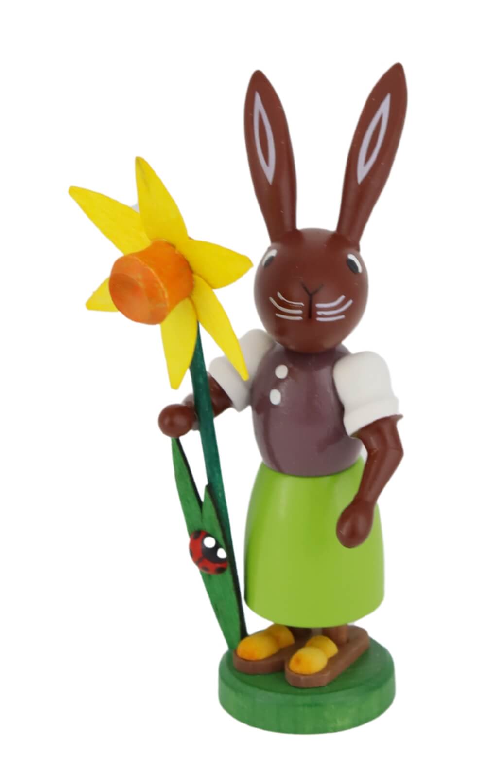 Osterhase - Häsin mit Narzisse, 9 cm von Thomas Preißler_3