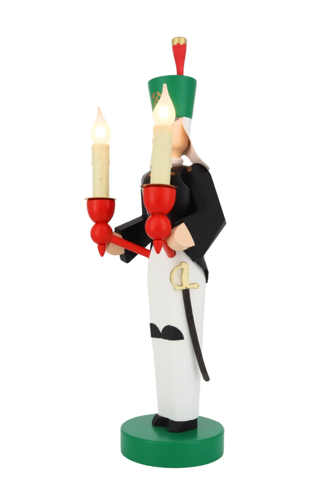 Engel und Bergmann elektrisch beleuchtet, 32 cm, farbig von Richard Glässer_9