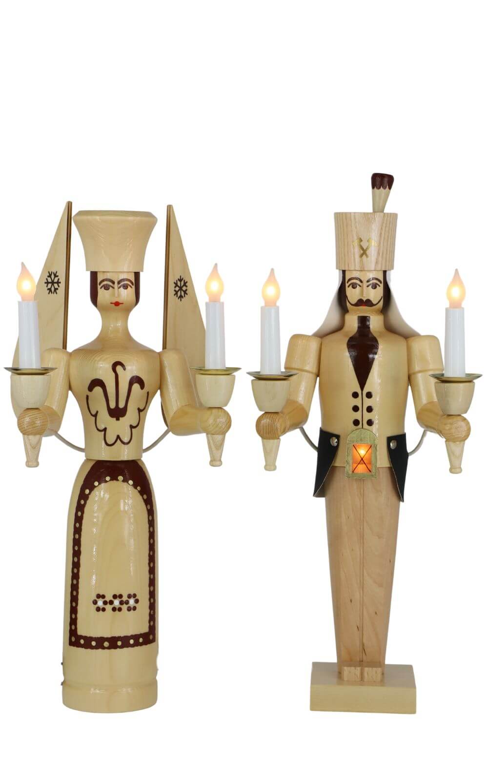 Angel and miner, 50 cm, natural, electrically illuminated by SEIFFEN.COM_1