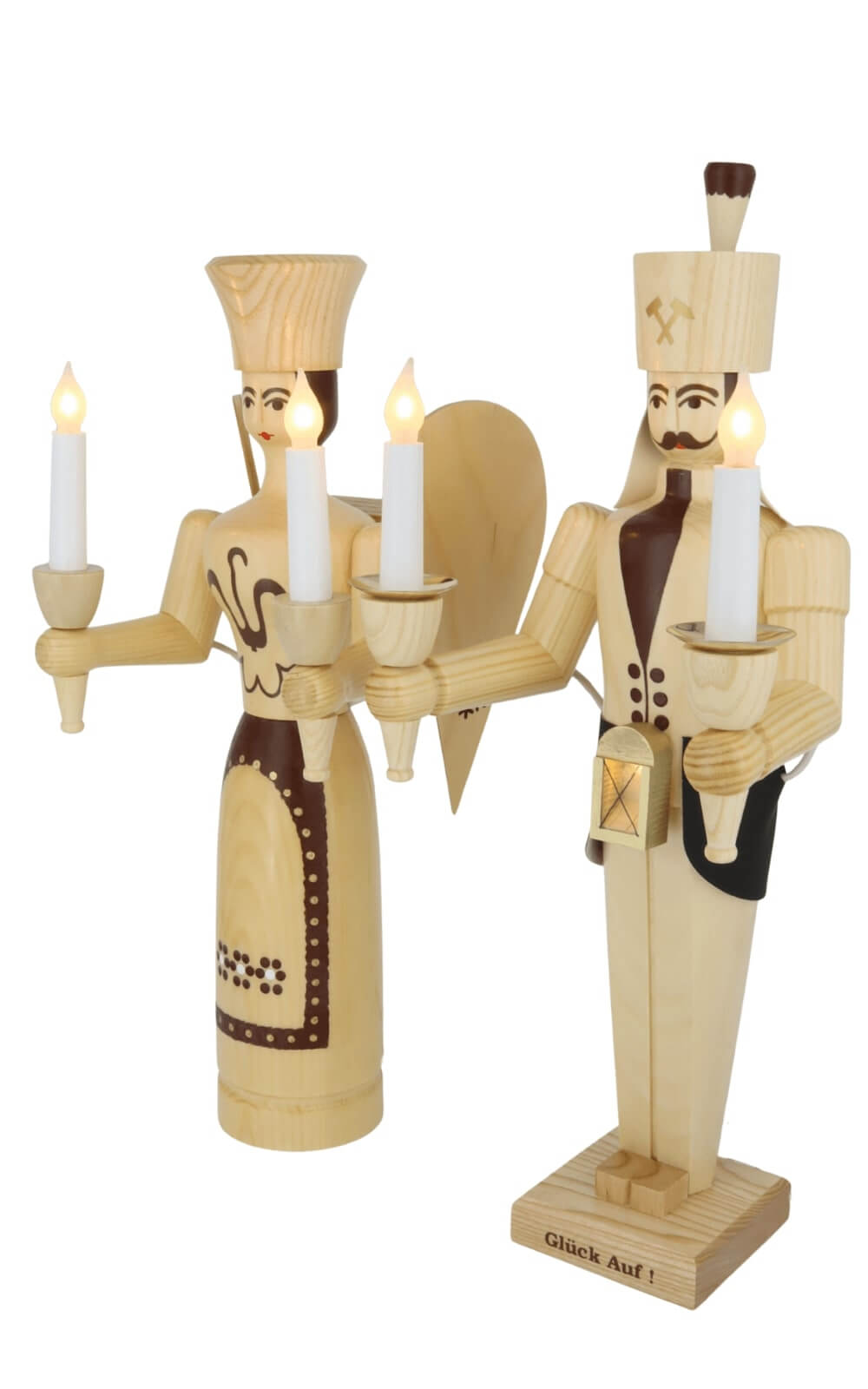 Angel and miner, 50 cm / 20 inch, natural, electrically illuminated by SEIFFEN.COM_2