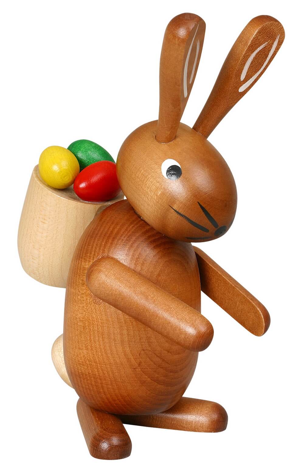 Osterhase mit Eierkorb, braun, 18 cm von Jan Stephani