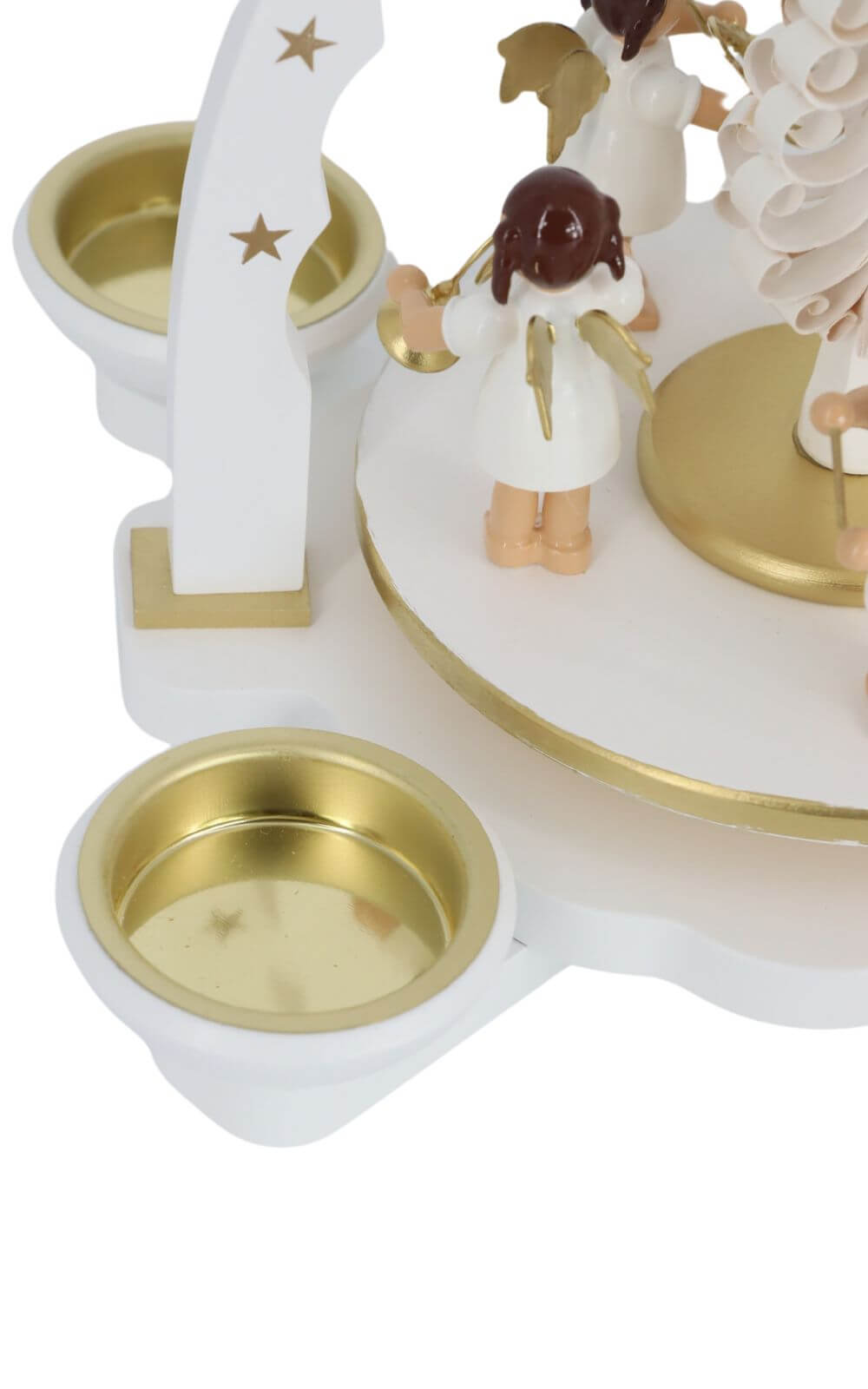 Christmas pyramid with angel for tea lights and candles, white, 27 cm by Richard Glässer_4