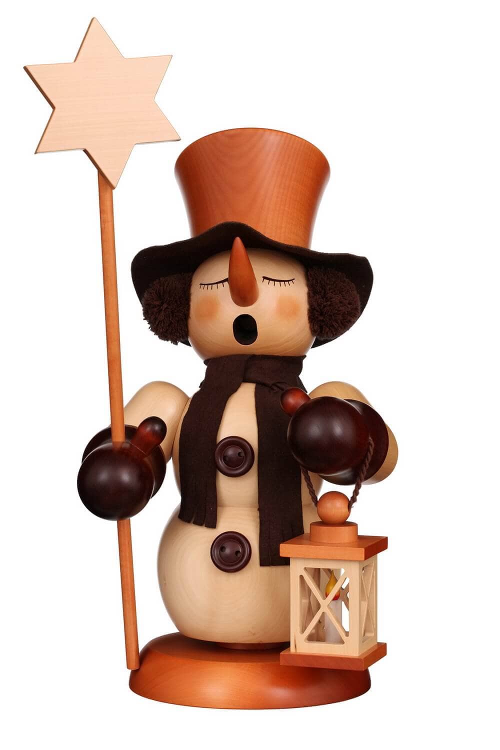 Smoking man snowman star bearer natural, 60 cm by Christian Ulbricht