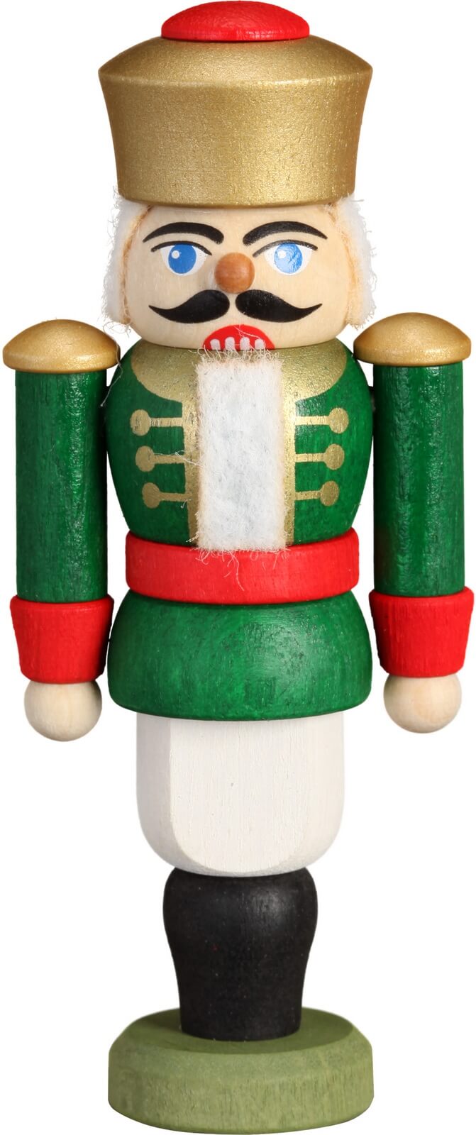 Nussknacker König, grün, 9 cm von Seiffener Volkskunst eG