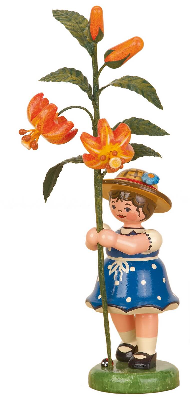 Flower child girl with lily by Hubrig folk art