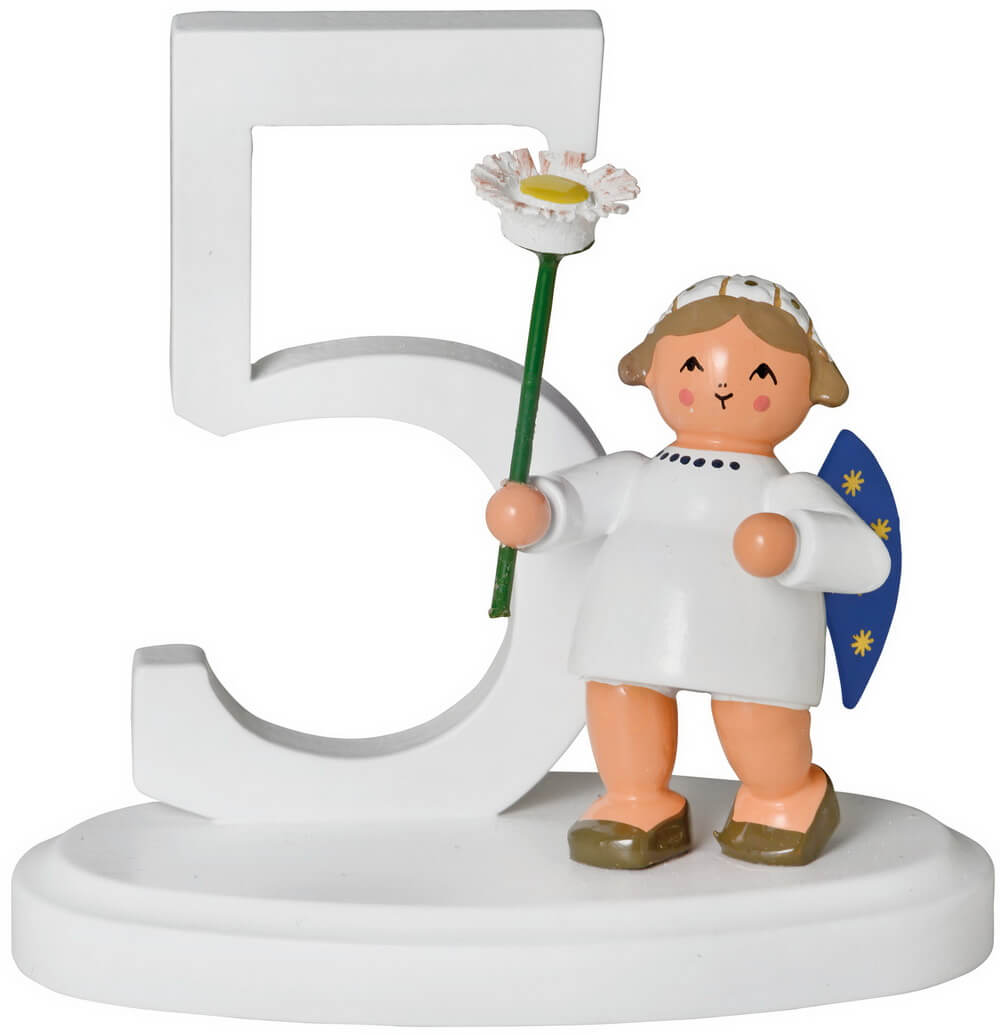 Christmas angel with number 5, 7 cm by KWO