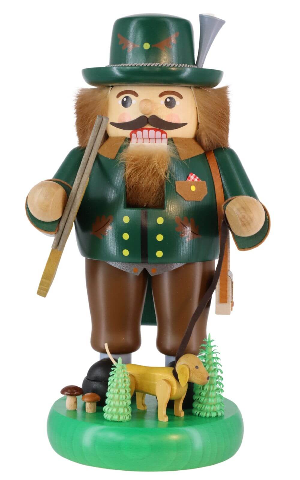 Nutcracker forester with dachshund, 33 cm, colored by Richard Glässer_1