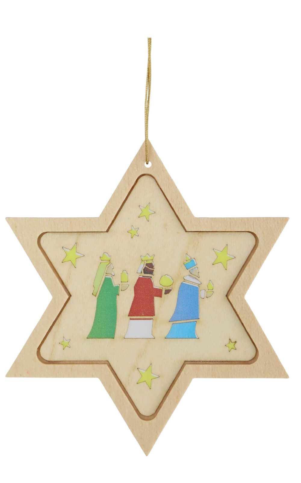 Christbaumschmuck Stern mit Diaphanbild Heilige 3 Könige von Richard Glässer_1