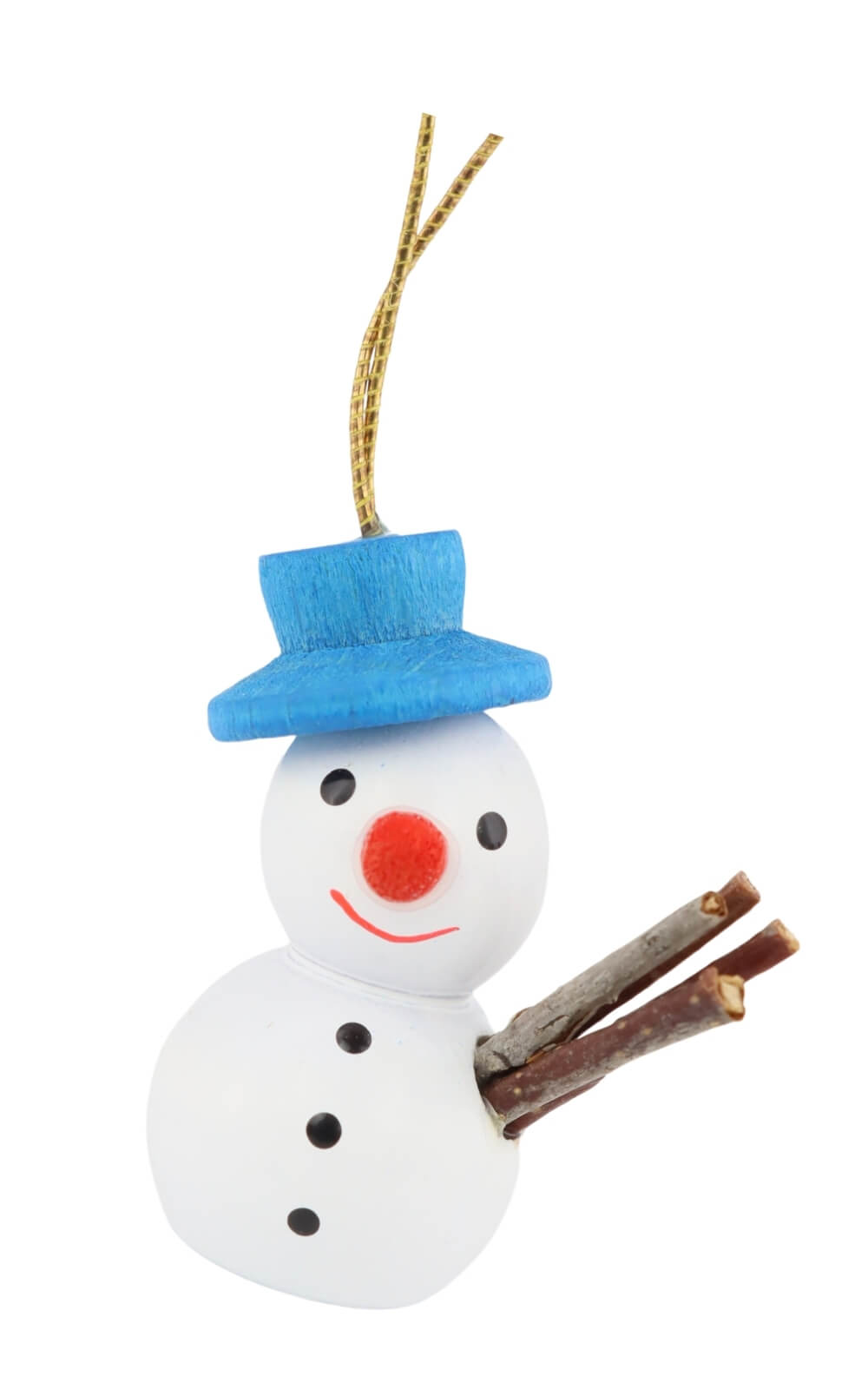 Christmas tree decoration: snowman with a blue hat, 3 cm / 1,2 inches, from SEIFFEN.COM