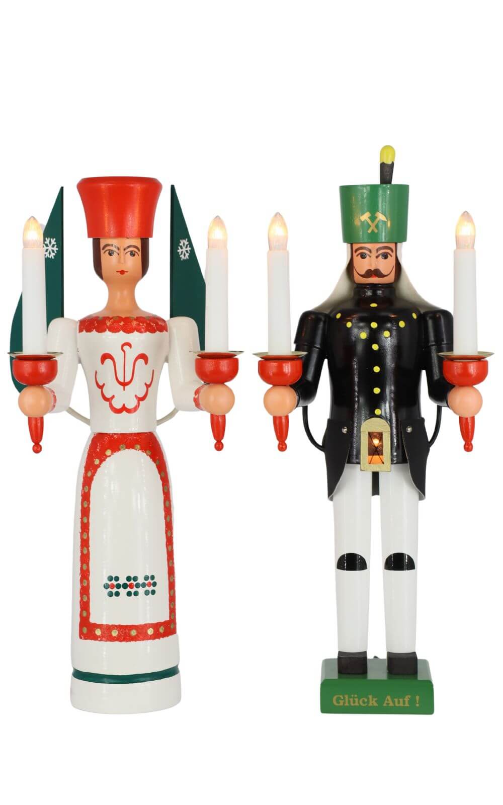 Engel und Bergmann, 38 cm mit Bauchlampe, farbig, elektrisch beleuchtet von SEIFFEN.COM_1