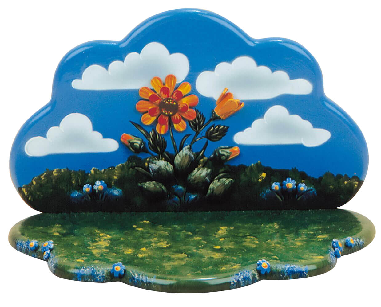 Small summer meadow with sky from Hubrig folk art