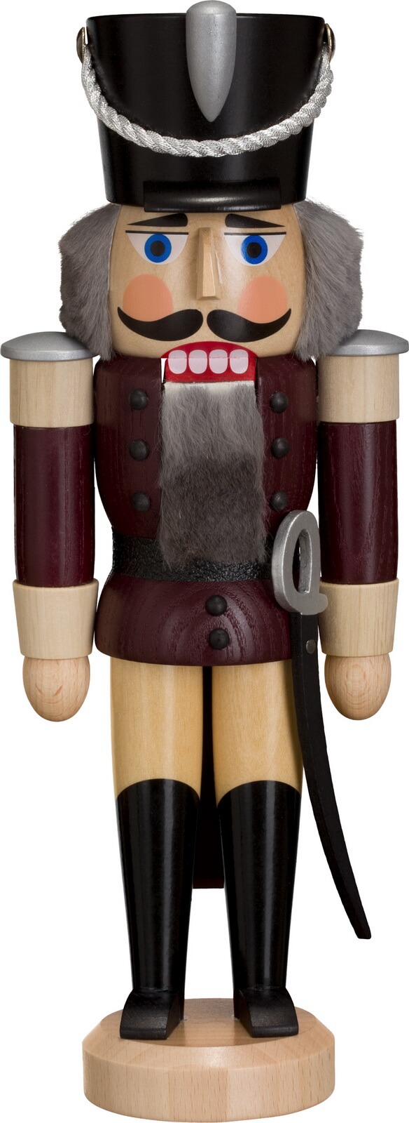 Nutcracker Hussar, eggplant glazed, 28 cm by Seiffener Volkskunst eG