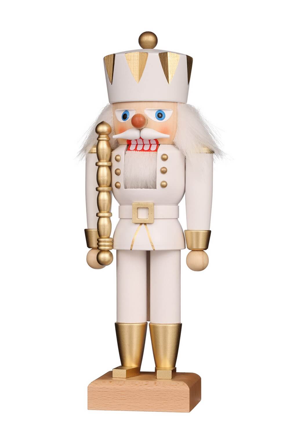Nutcracker King white-gold, 27 cm by Christian Ulbricht
