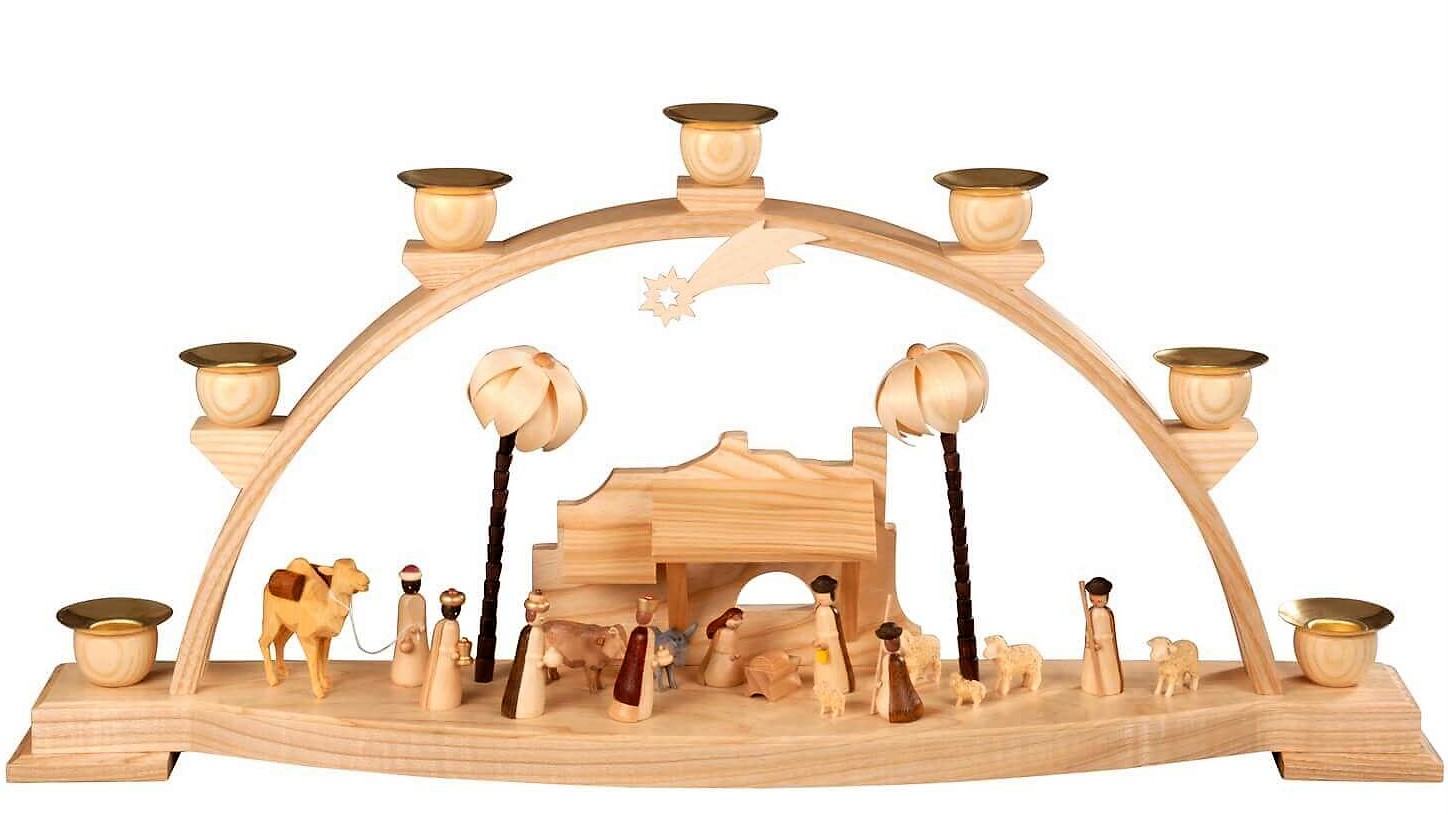 Candle arch Holy Family for wax candles, 60 cm by Albin Preißler