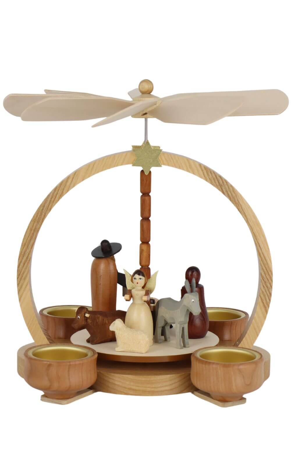 Christmas pyramid Holy Family, 22 cm, natural by Knuth Neuber_1