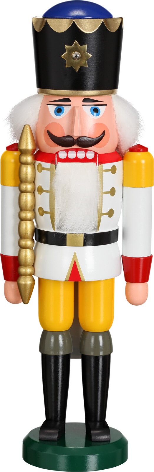 Nussknacker König, weiß, 38 cm von Seiffener Volkskunst eG