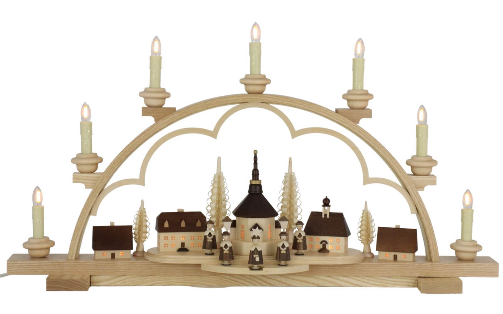 LED Schwibbogen Seiffener Dorf, 64 cm mit Innenbeleuchtung von Müller Kleinkunst_1