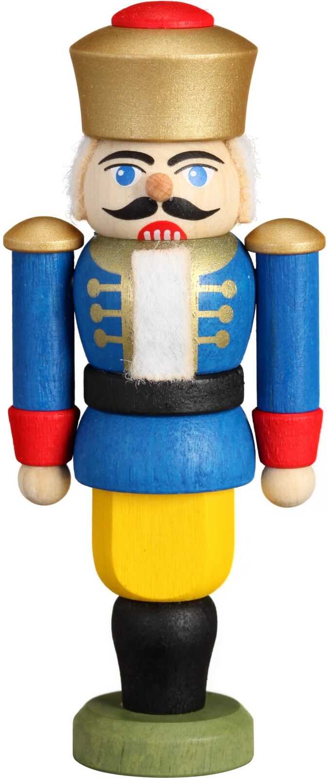 Nussknacker König, blau, 9 cm von Seiffener Volkskunst eG