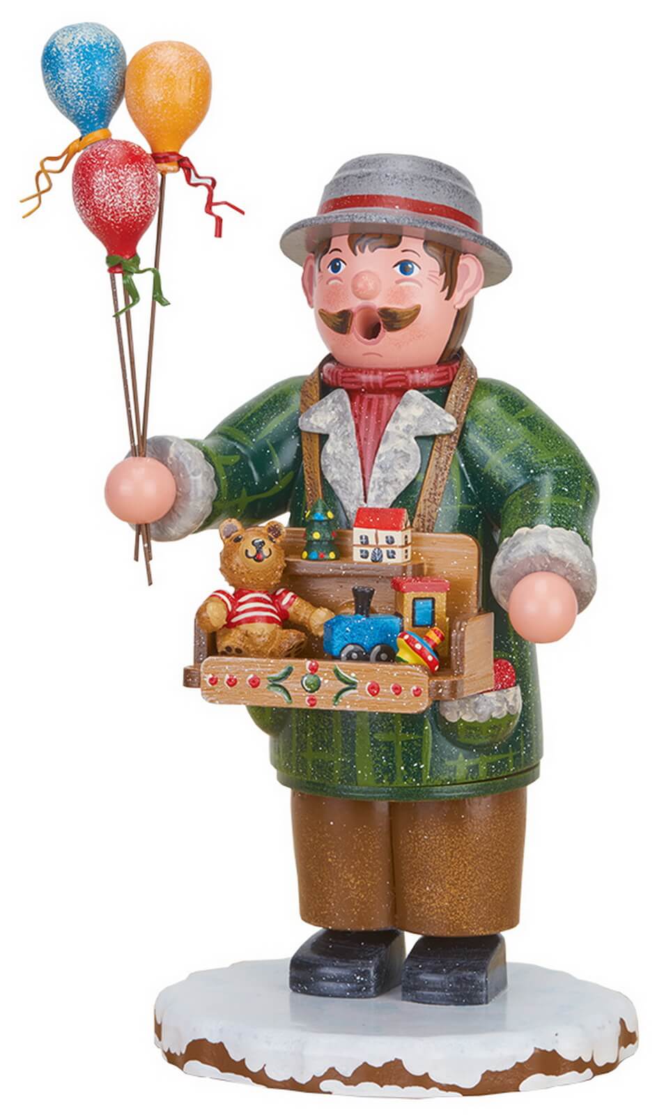 Smoking man winter child toy dealer by Hubrig Volkskunst