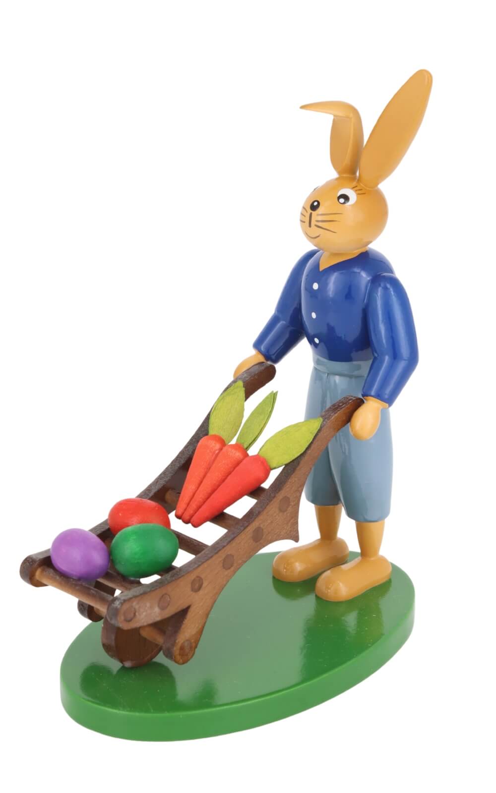 Easter bunny with cart, 12 cm by Holzkunst Gahlenz_2