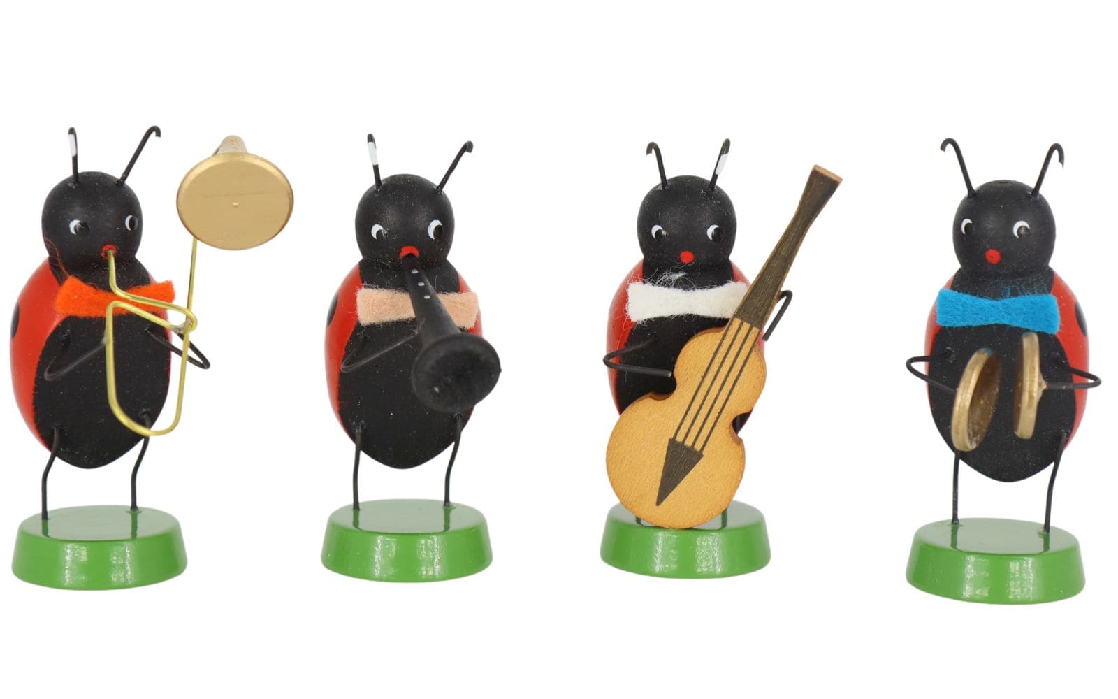 Miniatur Frühlingskapelle mit 4 Marienkäfermusikanten, 7 cm von Ralf Zenker_1