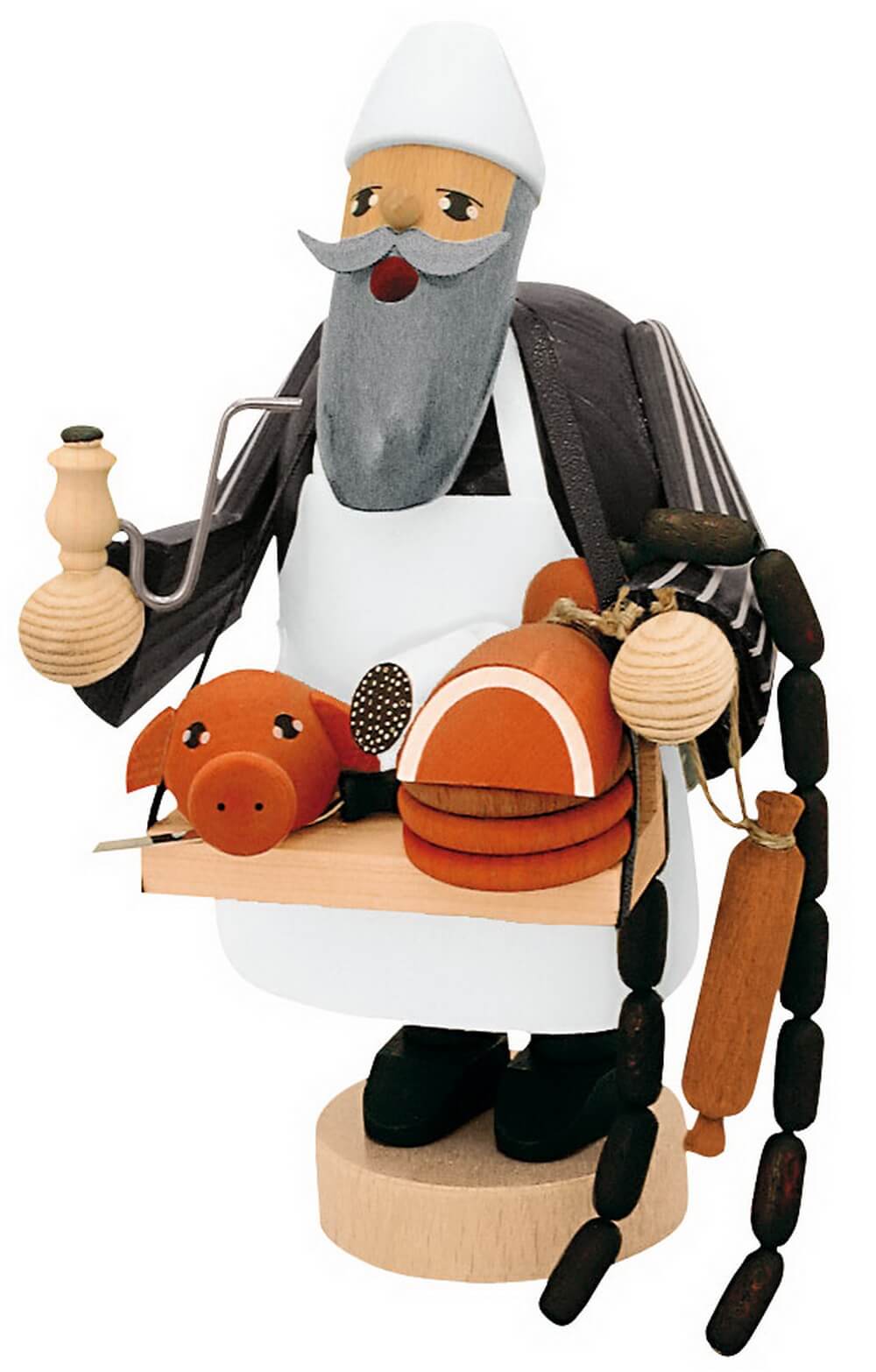 Smoking man meat seller, 19 cm, colored by KWO