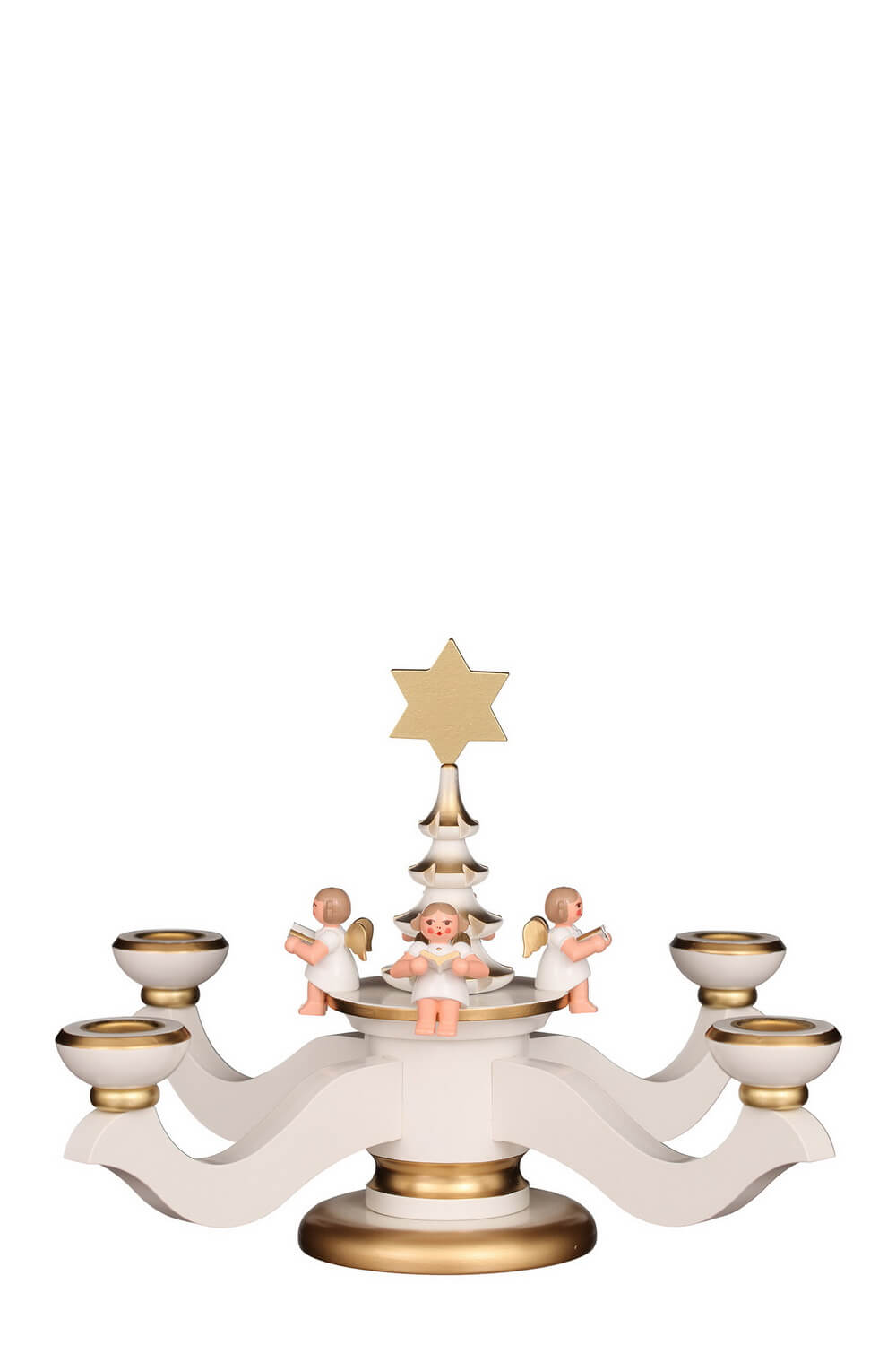 Advent candlestick with angel, white, 20 cm by Christian Ulbricht