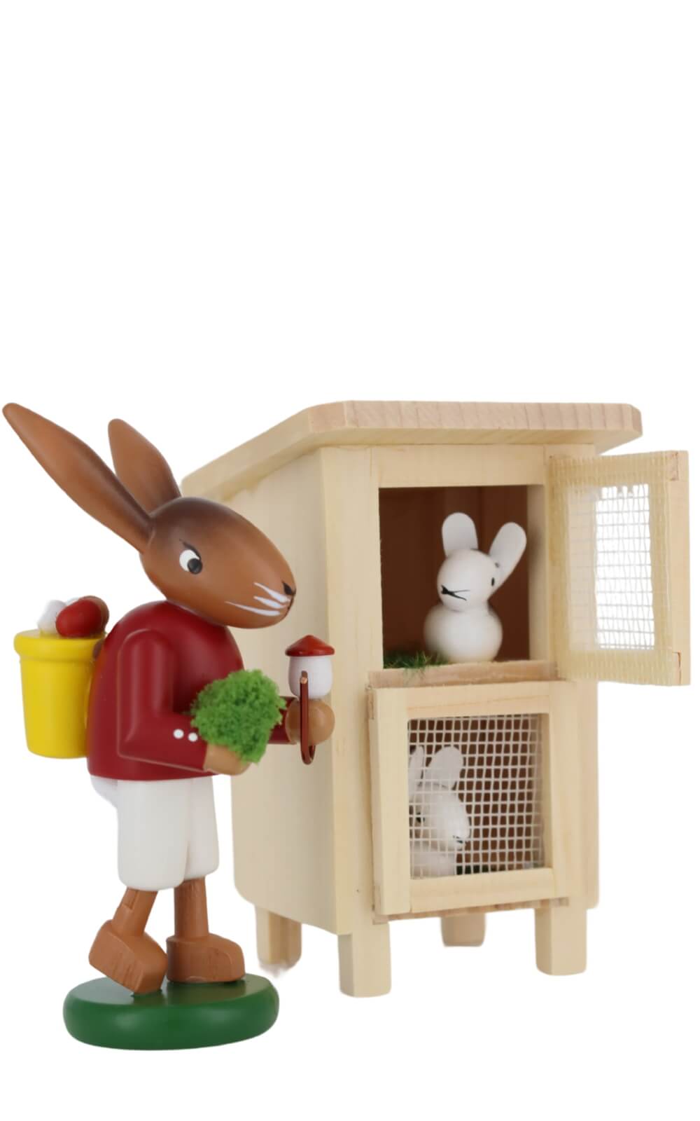 Easter bunny with rabbit hutch, 9 cm, colored by SEIFFEN.COM_2