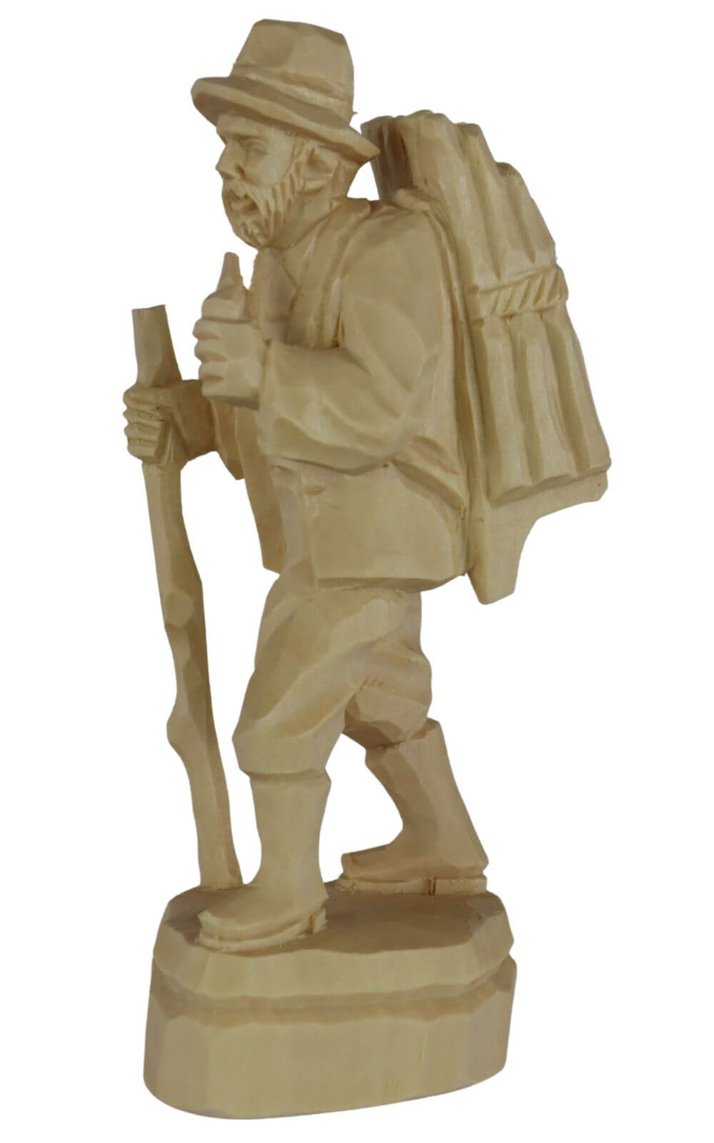 Waldmann mit Pfeife, 16 cm, natur, geschnitzt von Schnitzkunst aus dem Erzgebirge_2