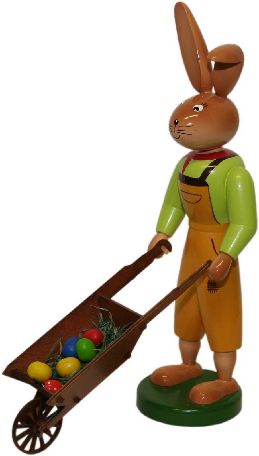 Easter bunny with wheelbarrow, 25 cm by Holzkunst Gahlenz