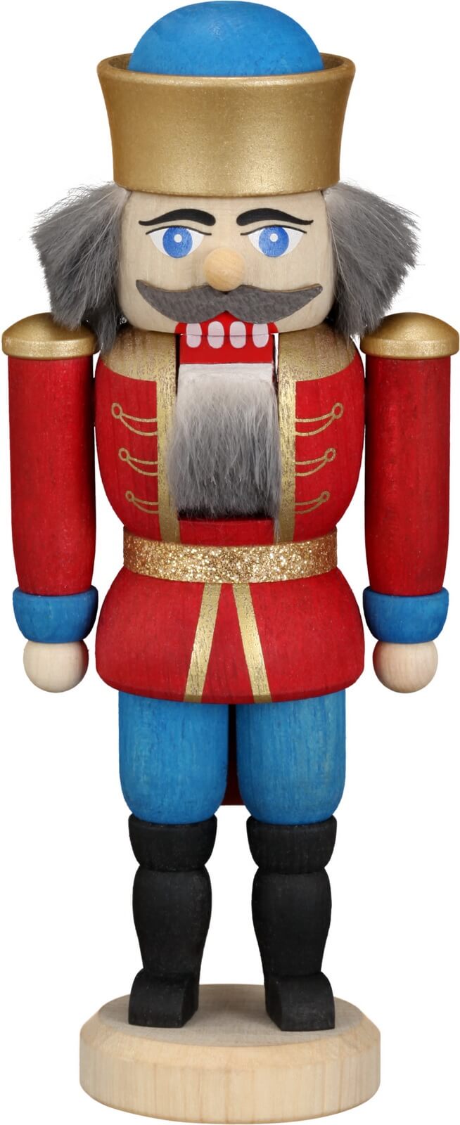 Nutcracker king, red, 13 cm by Seiffener Volkskunst