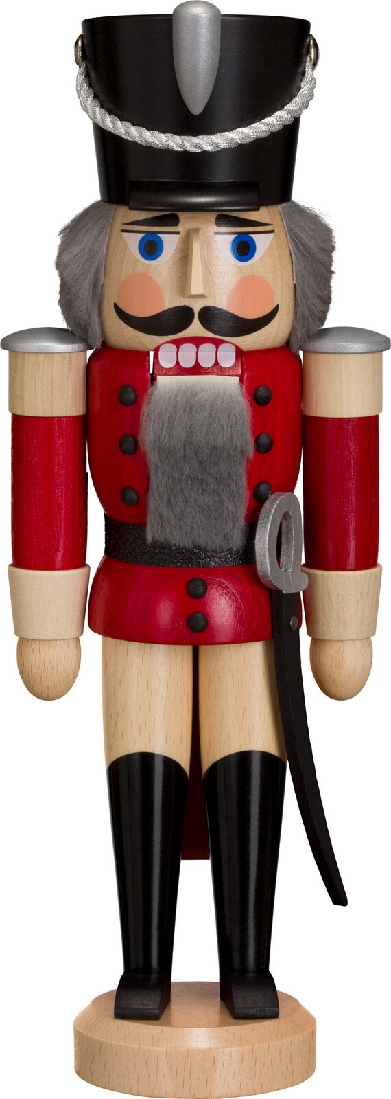 Nutcracker Hussar, red glazed, 28 cm by Seiffener Volkskunst eG
