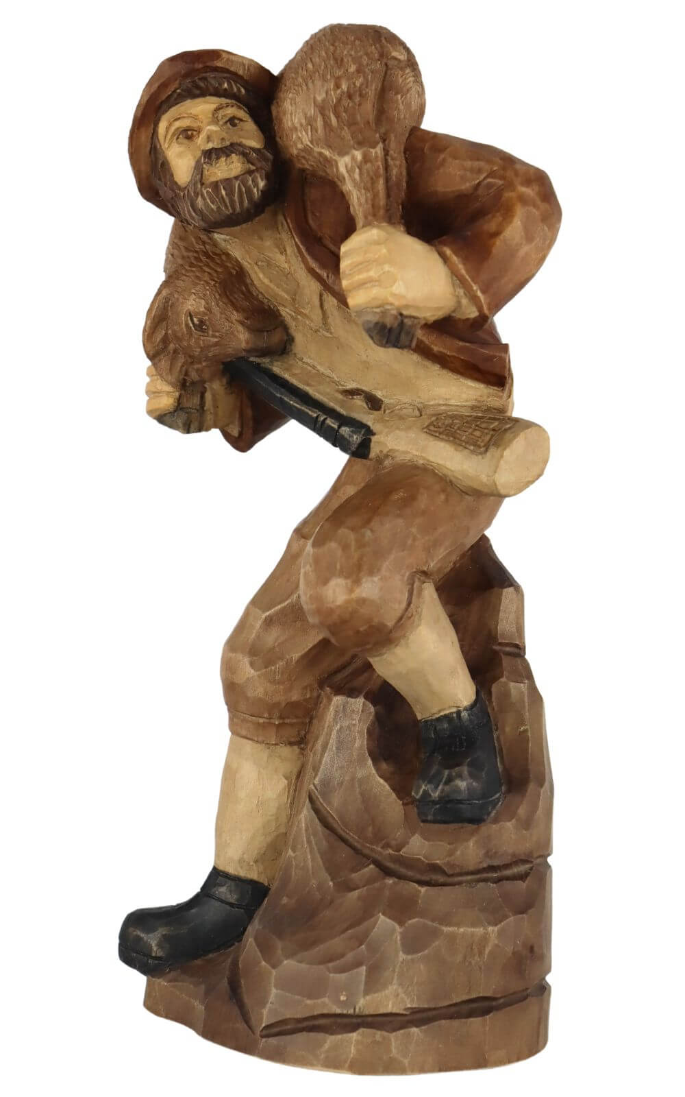 Wilderer mit Reh, geschnitzt, gebeizt, 25 cm von Schnitzkunst aus dem Erzgebirge_1