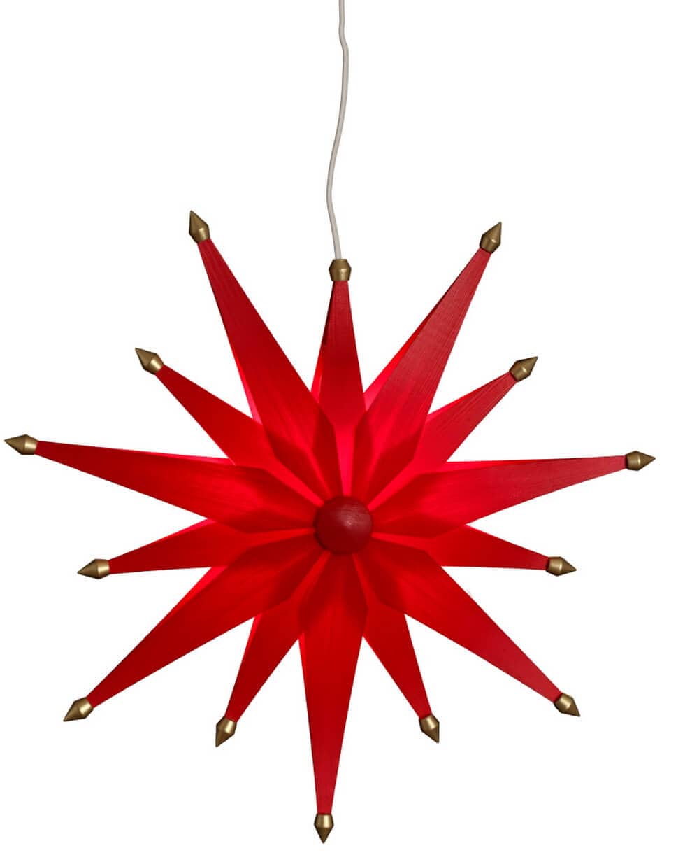 Weihnachtsstern exklusiv, rot, elektrisch beleuchtet von Eckert