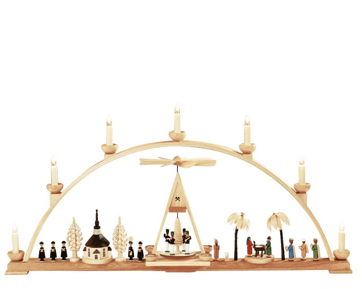 Candle arch with pyramid, 80 cm, Christmas motif by Knuth Neuber_1