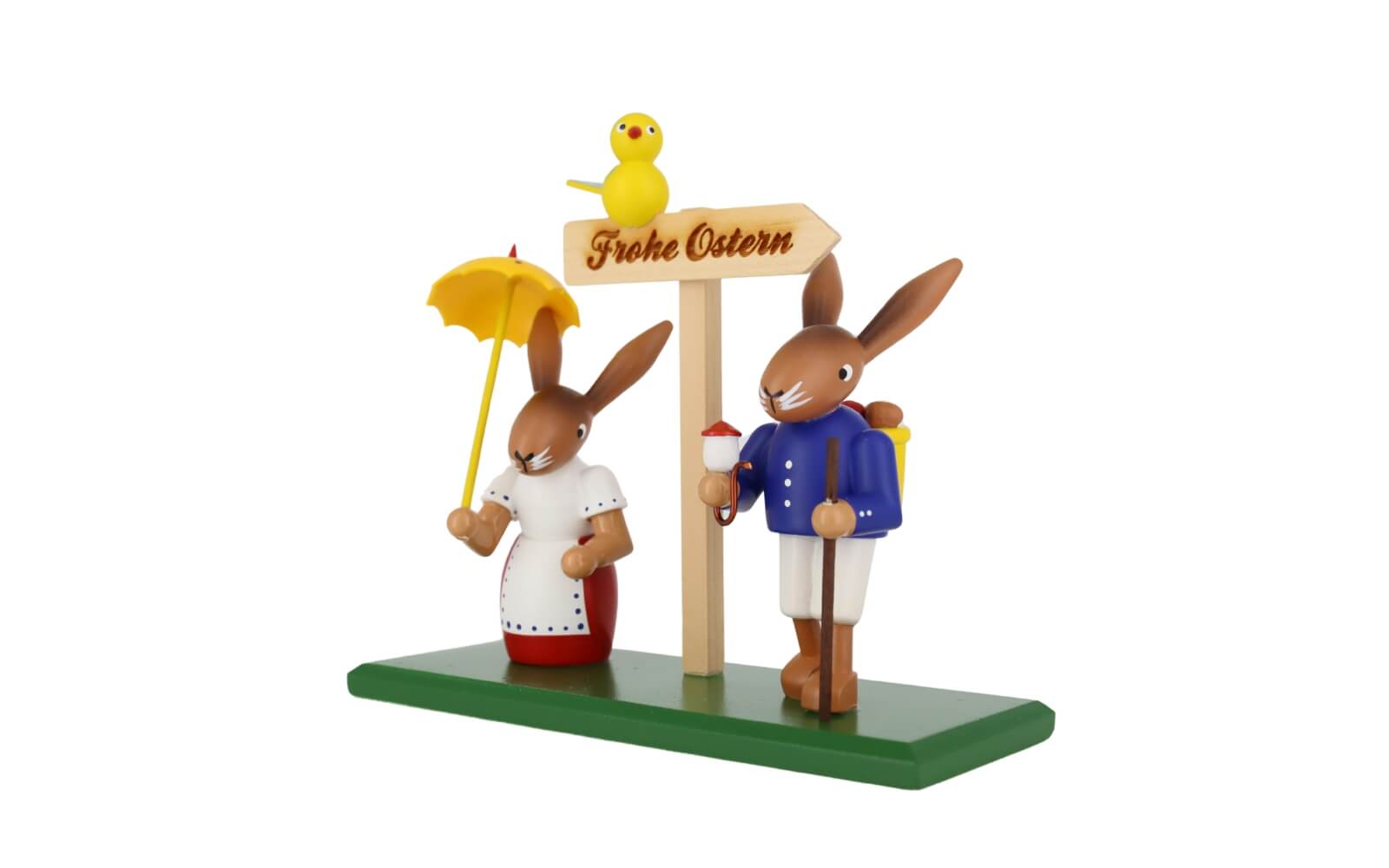 Osterhasenpaar Ostergruß - Frohe Ostern, 19 cm von SEIFFEN.COM_2