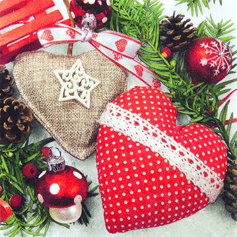 Christmas napkins Hearts of the Alps by Home Fashion®