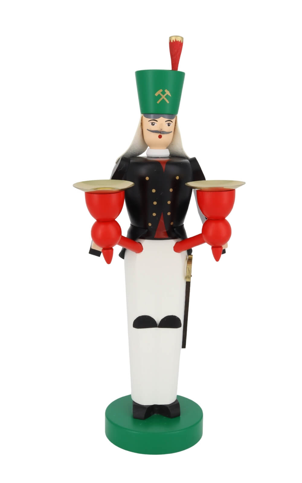 Engel und Bergmann für Wachskerzen, 26 cm, farbig von Richard Glässer_4