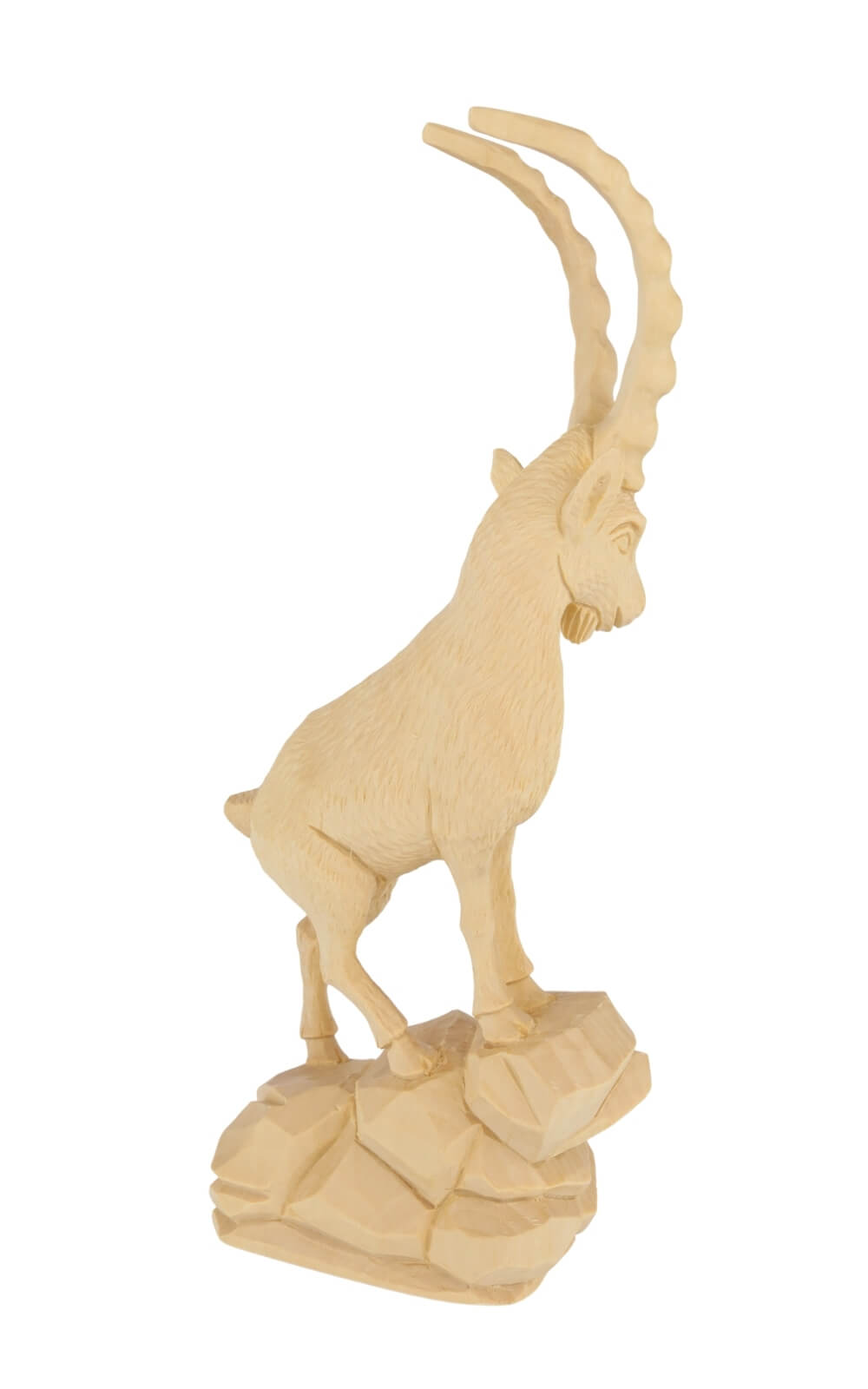 Carved Capricorn, natural finish, 25 cm / 9,4 inches, by Schnitzkunst from the Ore Mountains3